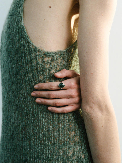 ABOAB｜70s Ring aw25 [ 开口戒指  银绿水草玛瑙 / 银灰玛瑙  ]【PASTORALE】 商品图1