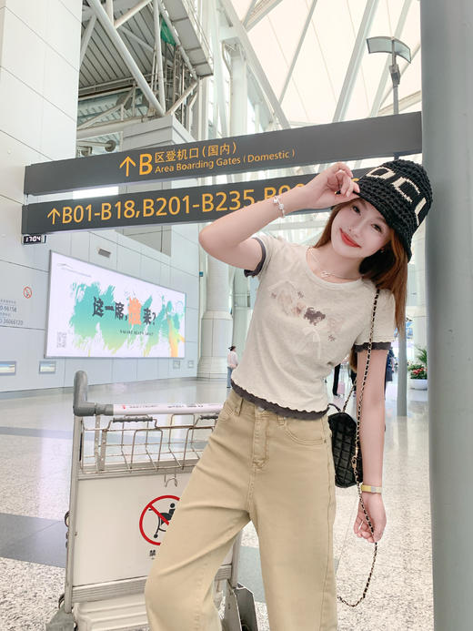 <曾小咸推荐>现货秒杀！最后一波 ！抢到赚到！韩系小狗印花蝴蝶结短袖 日常119.99 立减60 秒杀59.99！ 商品图5