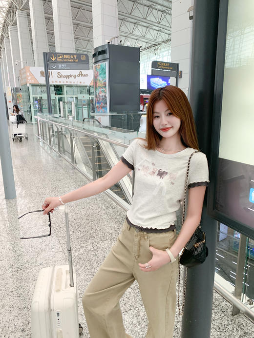 <曾小咸推荐>现货秒杀！最后一波 ！抢到赚到！韩系小狗印花蝴蝶结短袖 日常119.99 立减60 秒杀59.99！ 商品图12