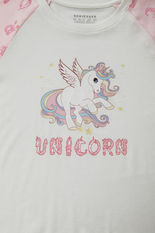 【彩虹独角兽莫代尔】舒雅童装女童长袖长裤家居套装彩虹独角兽95%莫代尔5%氨纶180g  3F/25267H 商品图5