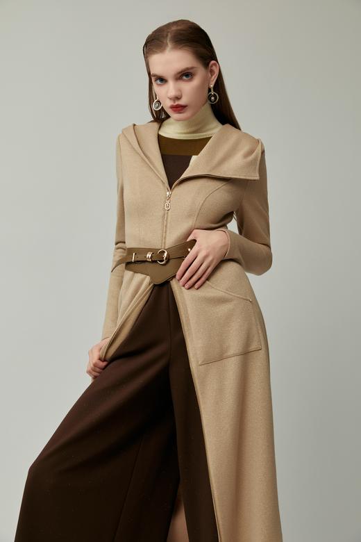 SAFICOO  时尚休闲 不对称连帽设计 风衣式连衣裙 商品图3