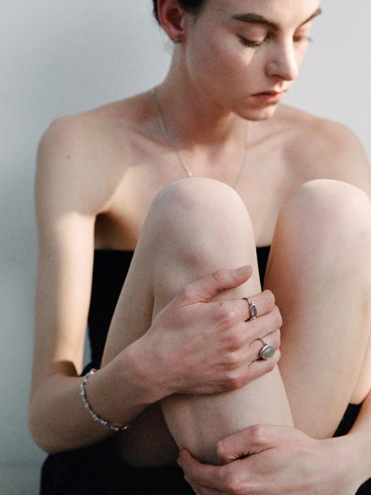 ABOAB｜70s Ring aw25 [ 开口戒指  银绿水草玛瑙 / 银灰玛瑙  ]【PASTORALE】 商品图3