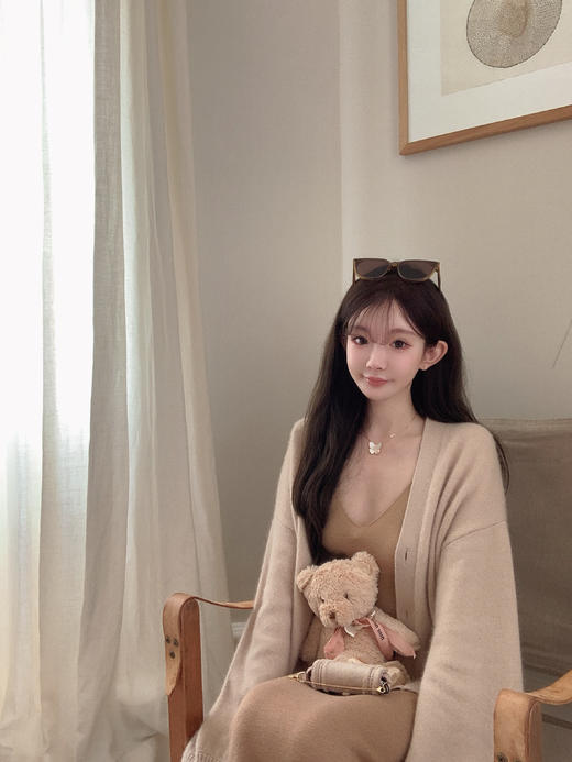 金蘑菇菇 羊绒织物穿搭套组/真丝羊绒开衫 商品图11