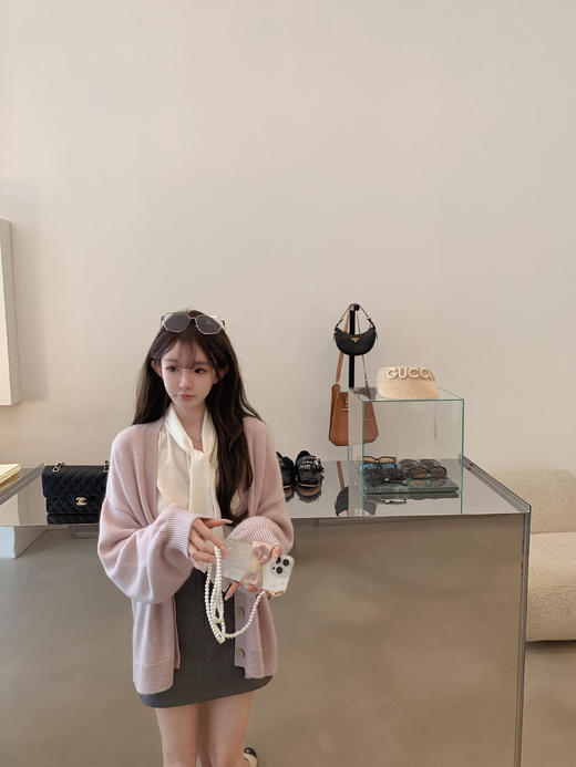 金蘑菇菇 羊绒织物穿搭套组/真丝羊绒开衫 商品图0