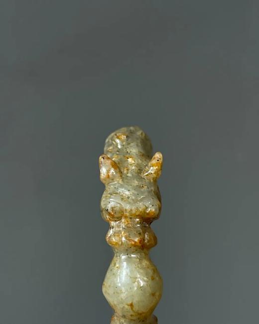 灰白玉雕双螭龙绞绳纹环，顺丰包邮 商品图4