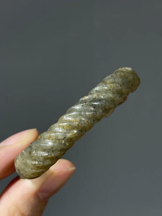 灰白玉雕双螭龙绞绳纹环，顺丰包邮 商品图12