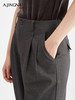 【直筒阔腿】阿菁娜直筒通勤西装裤高腰休闲打褶长裤F30Q210007 商品缩略图5