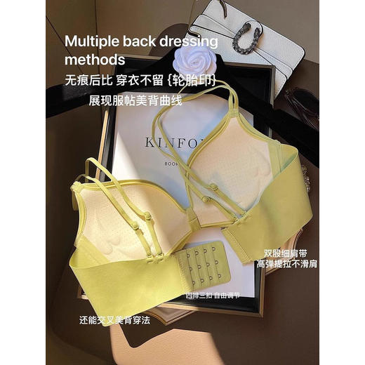 【小胸女孩的蜜桃魔法🍑】细肩带美背内衣 小胸聚拢收副乳防外扩防下垂显大文胸不空杯胸罩，细肩带美背内衣，聚拢显大不空杯，轻松穿出圆润曲线✨舒适无痕，颜值与功能双加分！ 商品图3