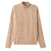OSL 8515QY半高领羊毛加厚双股纱线大绞花宽松针织衫 商品缩略图4