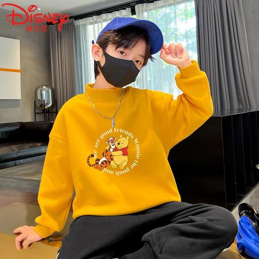 迪士尼儿童加绒卫衣秋冬2022新款冬季男童上衣加厚保暖衣大童衣服 商品图4