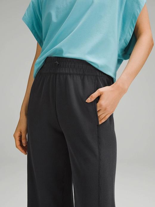 点此购买 lulu露露春秋季女士中腰罗纹直筒阔腿裤 ye 328894 商品图12