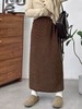 仅限11.11，不参与退 【孤品捡漏】G201灯芯绒后开叉咖色半身裙-喜出 商品缩略图3