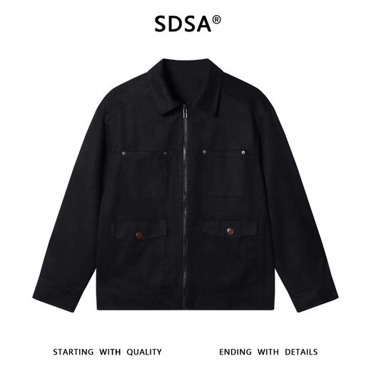 25F056SDSA男士春秋新款痞帅男装潮牌多口袋拉链翻领衬衫外套百搭网红款 商品图1