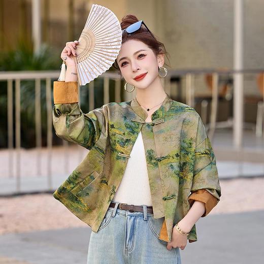 新中式国风外套，高级感气质显瘦短款印花唐装上衣HR-BBL2503 商品图3