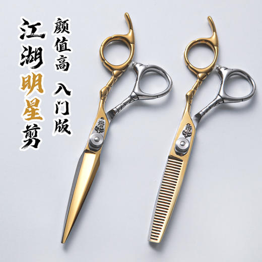 美发剪头发工具江湖明星平剪牙剪入门款剪刀发廊家庭用剪碎发打薄 商品图1