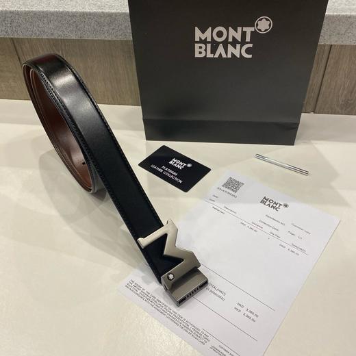 Montblanc万宝龙22年新款男士M双扣商务休闲皮带腰带礼盒装男士经典款 商品图6