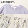 【带杯垫】熳洁儿 早秋新款纯棉家居服圆领套装撞色治愈紫植物花卉25763203 商品缩略图7