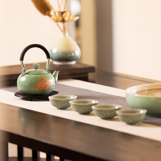 朱炳仁铜 | 富贵长春茶礼套装 商品图6