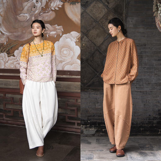 绽放565朵/甩甩裤·亚麻棉天丝结构感松紧腰舒适廓形垂感休闲裤女 商品图1