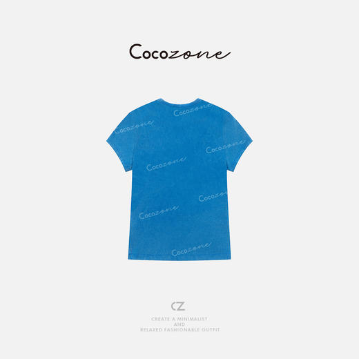 COCO ZONE 刘一一 复古通勤街头风圆领修饰身形短袖T恤 CD1A1154 商品图1