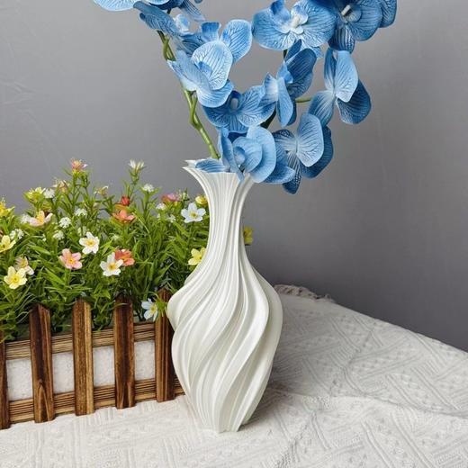 塑料3D打印丝绸简约干花瓶创意艺术装饰摆件北欧风高颜值网红花瓶 商品图6