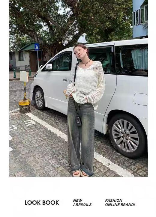 【孤品捡漏】G197米白镂空单件针织衫-喜出 商品图3