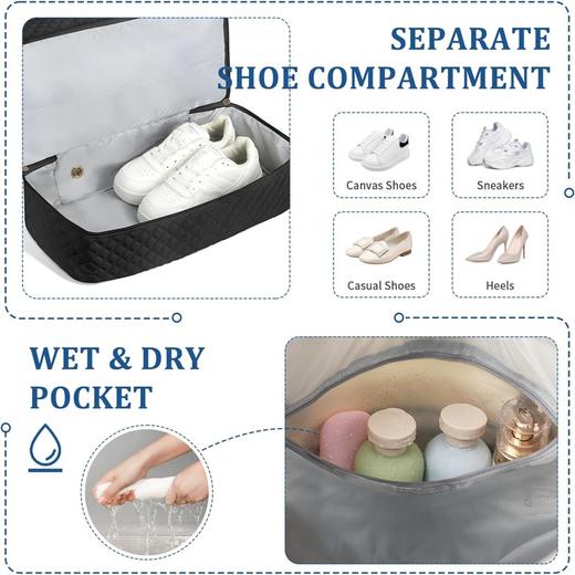 英国 ETRONIK 菱格纹 大容量手提旅行包 运动健身包 带USB充电端口 商品图4