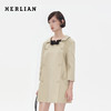 Herlian2025年秋季新品女士背后暗扣设计蝴蝶结娃娃领风衣外套 商品缩略图0