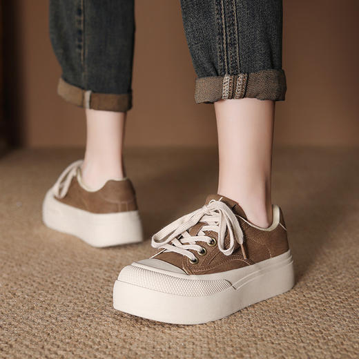 FR 85050透气圆头厚底休闲板鞋一脚蹬 商品图1