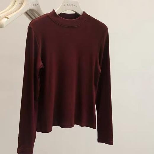 【孤品捡漏】G176酒红徳绒加厚加绒打底衫-喜出 商品图1