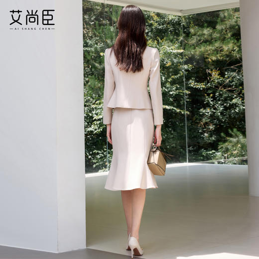 艾尚臣米色小香风套装气质名媛女神范时尚套装显瘦正式场合两件套 商品图5
