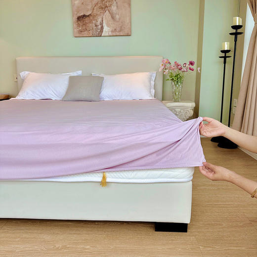 【软软糯糯！超级舒服】A类云柔单床笠牛奶针织棉床笠棕垫套罩子360度防滑床垫加高保护套。ra 商品图5