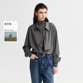 棉仓366604006-暗门襟含羊毛长袖衬衫