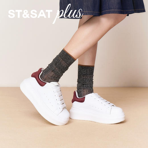 星期六百搭韩系时尚厚底小白鞋SSD3112038 商品图7