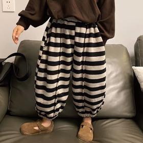 【孤品捡漏】G168童装横条加绒休闲裤-喜出