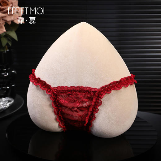 【情趣内衣】霏慕 免洗爱心露臀蝴蝶结蕾丝内裤7151 商品图3