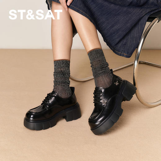 星期六闪钻蝴蝶系带厚底乐福SSD3111492 商品图3