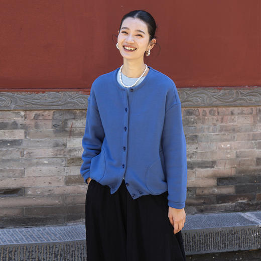 绽放744朵/福袋卫衣早秋新款双纱纯棉摇粒绒安可拉红开襟外套上衣 商品图0