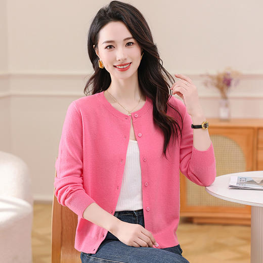 OSL 8519QY羊毛纯色开衫宽松加厚宽松毛针织外套 商品图0