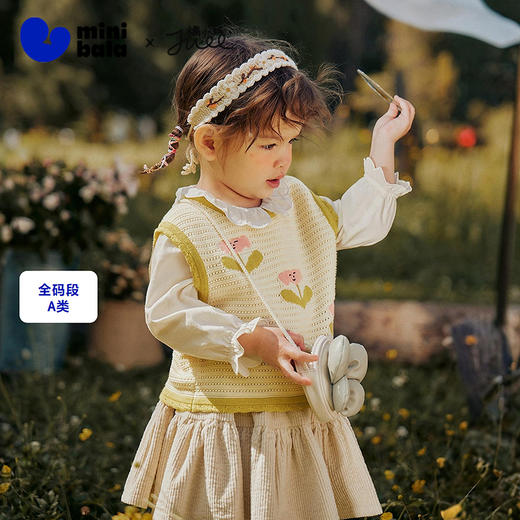 迷你巴拉女童毛衣马甲2025冬新品宝宝甜美毛衫背心婴儿针织衫 商品图0