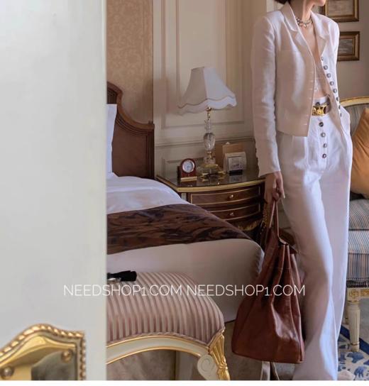 春秋刺绣小香风棉麻百搭短款西服外套 商品图7