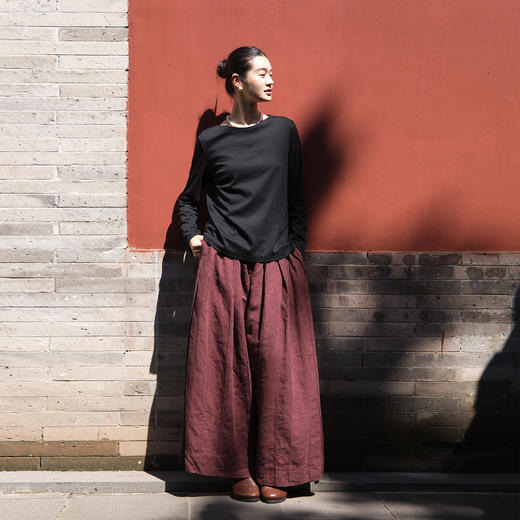 绽放591朵/超长长绒棉晶格工艺圆领正常肩长袖T恤女秋冬季打底衫 商品图3