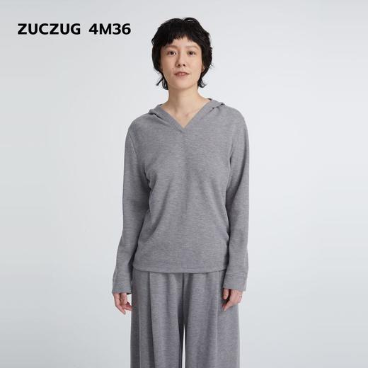 2楼素然桑蚕丝天丝空气层V领带帽卫衣1050 商品图0
