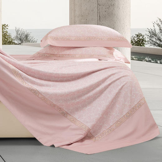 自然醒140支长绒棉磨毛高端绣花四件套100%全棉刺绣被套罩纯棉床单轻奢床上用品4四季GDS 商品图6