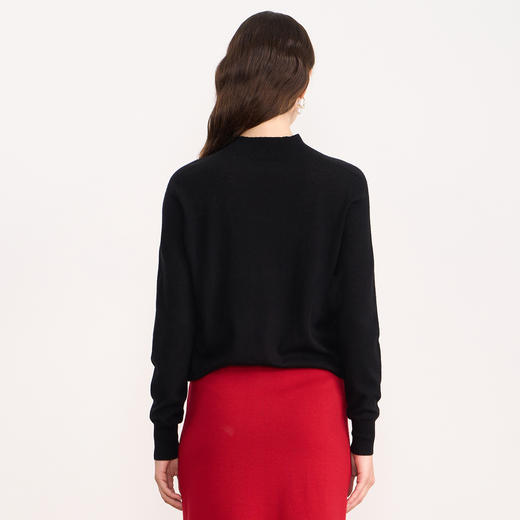 EITIE爱特爱纯色简约半高领舒适柔软羊毛2025秋季新款针织衫C2501808 商品图5