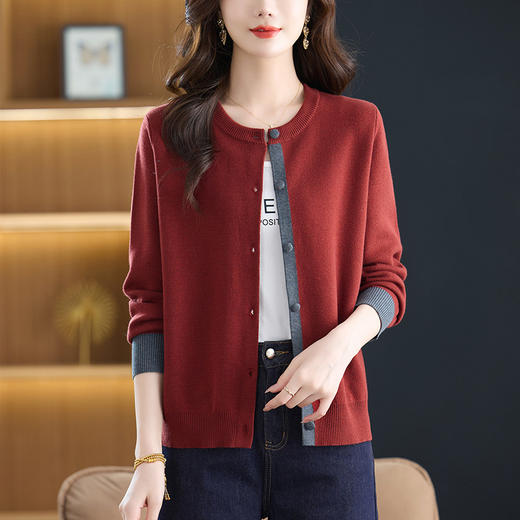 时尚针织开衫，百搭显瘦大码毛衣外套短款CC-26-9088 商品图2