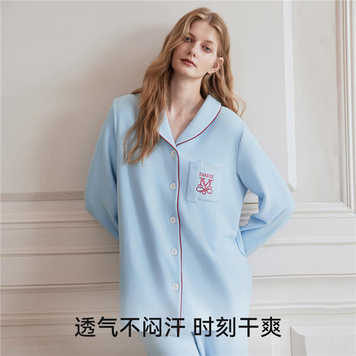 【家居服专场】嫚熙秋冬季双面火山小磨毛女士睡衣纯棉保暖家居服套装2025新款 商品图3