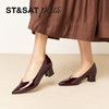 【糯米糍系列】星期六简约优雅尖头粗跟单鞋SSD3111549 商品缩略图13