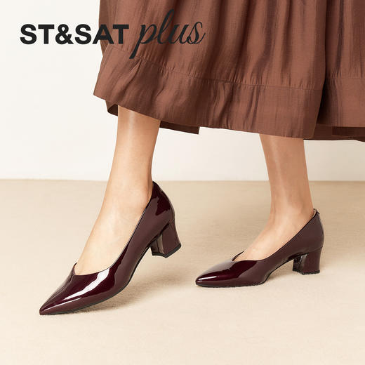 【糯米糍系列】星期六简约优雅尖头粗跟单鞋SSD3111549 商品图13