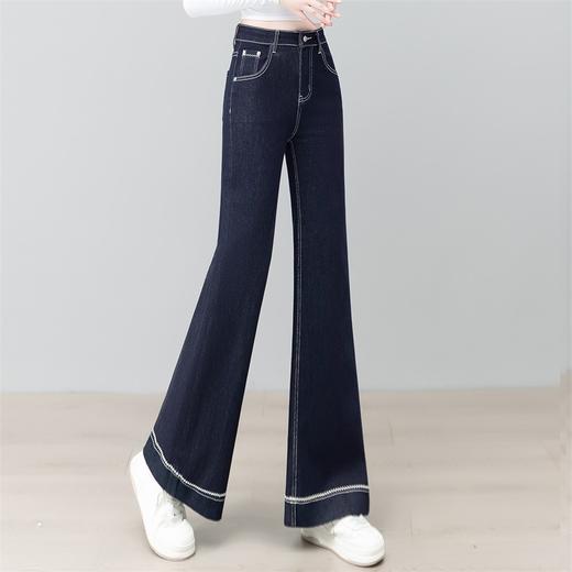YM MSN25182高腰微喇牛仔裤显瘦修身阔腿马蹄喇叭裤 商品图2